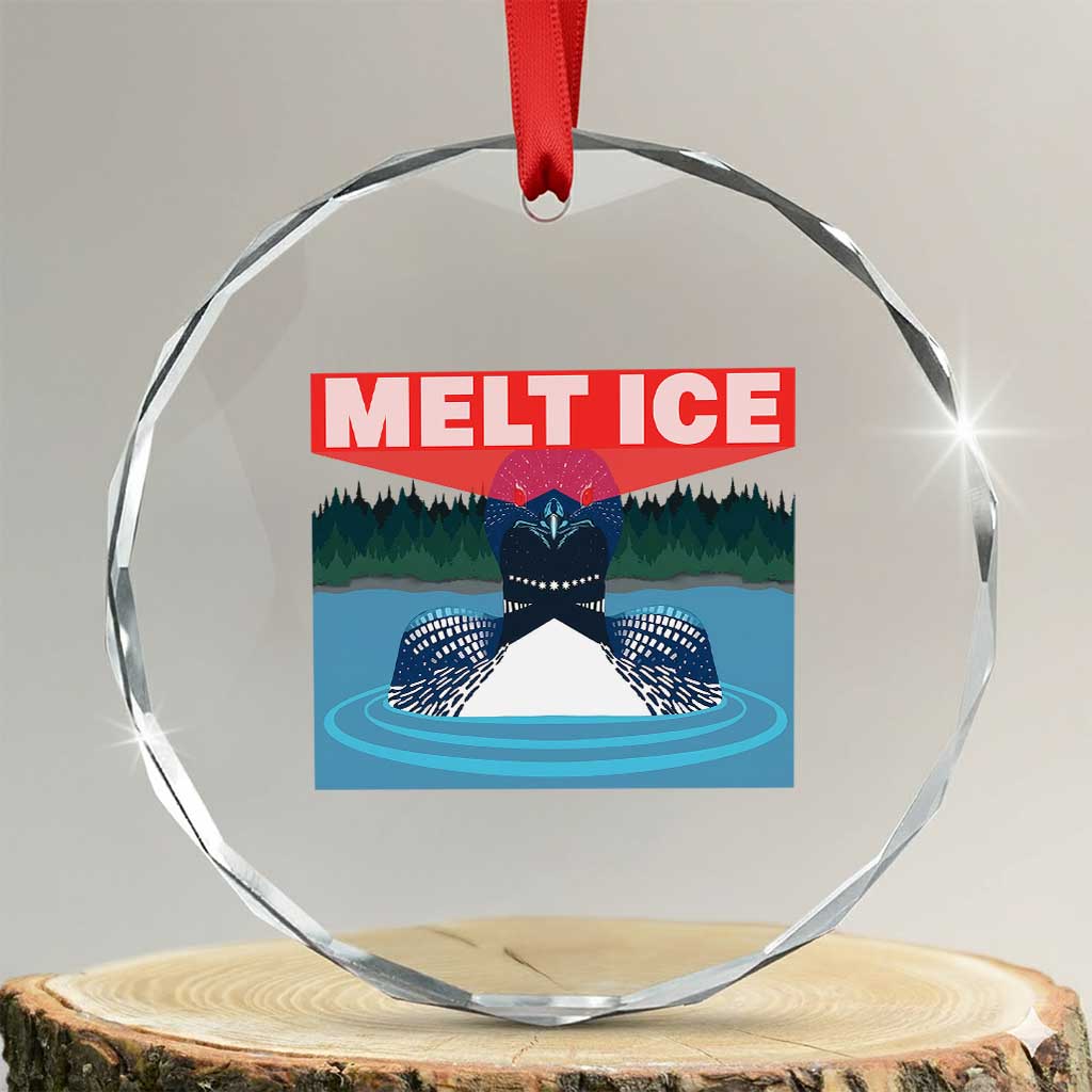 Melt Ice Red Eye Laser Loon Crystal Glass Ornament Political Resistance Minnesota Protest