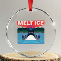 Melt Ice Red Eye Laser Loon Crystal Glass Ornament Political Resistance Minnesota Protest
