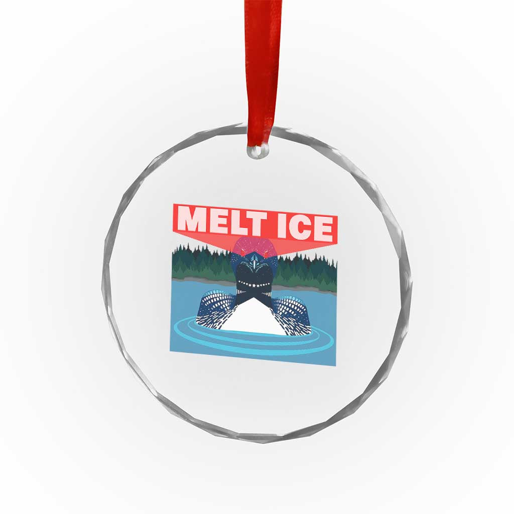 Melt Ice Red Eye Laser Loon Crystal Glass Ornament Political Resistance Minnesota Protest
