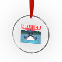 Melt Ice Red Eye Laser Loon Crystal Glass Ornament Political Resistance Minnesota Protest