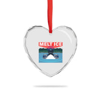 Melt Ice Red Eye Laser Loon Heart Crystal Glass Ornament Political Resistance Minnesota Protest
