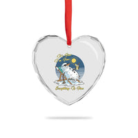 Melting Snowman Christmas In July Heart Crystal Glass Ornament It Is Fine Everything Is Fine