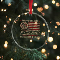 Memorial Day Crystal Glass Ornament Remember And Honor Red Poppy Flower Military Veteran