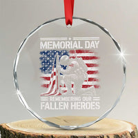 Memorial Day Crystal Glass Ornament Remembering Our Fallen Heroes Veteran Day American Flag