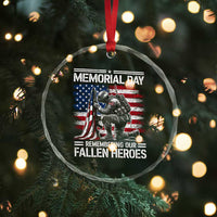 Memorial Day Crystal Glass Ornament Remembering Our Fallen Heroes Veteran Day American Flag