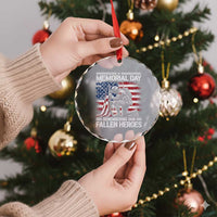 Memorial Day Crystal Glass Ornament Remembering Our Fallen Heroes Veteran Day American Flag