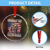 Memorial Day Crystal Glass Ornament Remembering Our Fallen Heroes Veteran Day American Flag