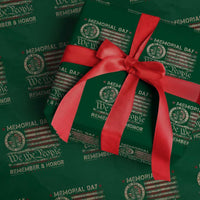 Memorial Day Wrapping Paper Roll Remember And Honor Red Poppy Flower Military Veteran