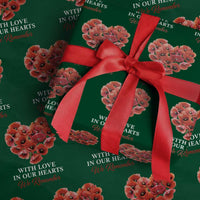 Memorial Day Wrapping Paper Roll With Love In Our Hearts We Remember Red Poppy Flower