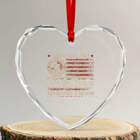 Memorial Day Heart Crystal Glass Ornament Remember And Honor Red Poppy Flower Military Veteran