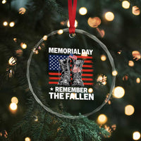 Memorial Day Remember The Fallen Crystal Glass Ornament Veteran Military Vintage USA Flag TS10