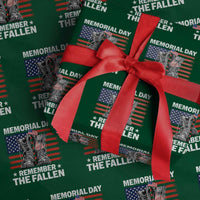 Memorial Day Remember The Fallen Wrapping Paper Roll Veteran Military Vintage USA Flag - Wonder Print Shop