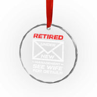 Men’s Postal Worker Retirement Crystal Glass Ornament Retired Under New Management Funny Dad Humor - Wonder Print Shop