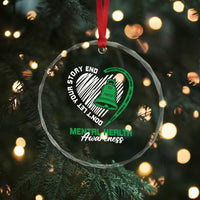 Mental Health Awarenes Crystal Glass Ornament Green Ribbon Inspirational Psychologist Therapist