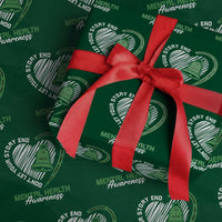 Mental Health Awarenes Wrapping Paper Roll Green Ribbon Inspirational Psychologist Therapist