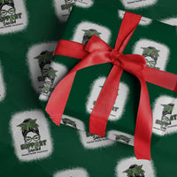 Mental Health Awarenes Wrapping Paper Roll Messy Bun Green Ribbon Support