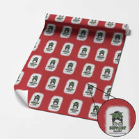 Mental Health Awarenes Wrapping Paper Roll Messy Bun Green Ribbon Support