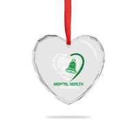 Mental Health Awarenes Heart Crystal Glass Ornament Green Ribbon Inspirational Psychologist Therapist