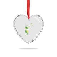 Mental Health Awarenes Heart Crystal Glass Ornament Semicolon Dandelion You Matter