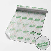 Mental Health Matters Awareness Wrapping Paper Roll Support Squad Green Ribbon