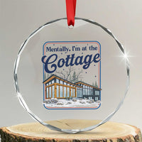 Mentally I'm at the Cottage Crystal Glass Ornament Funny Hockey Romance