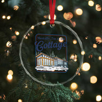 Mentally I'm at the Cottage Crystal Glass Ornament Funny Hockey Romance