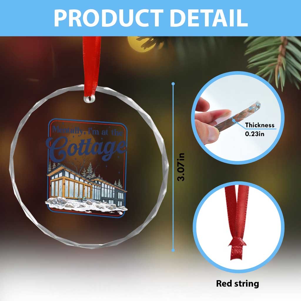 Mentally I'm at the Cottage Crystal Glass Ornament Funny Hockey Romance