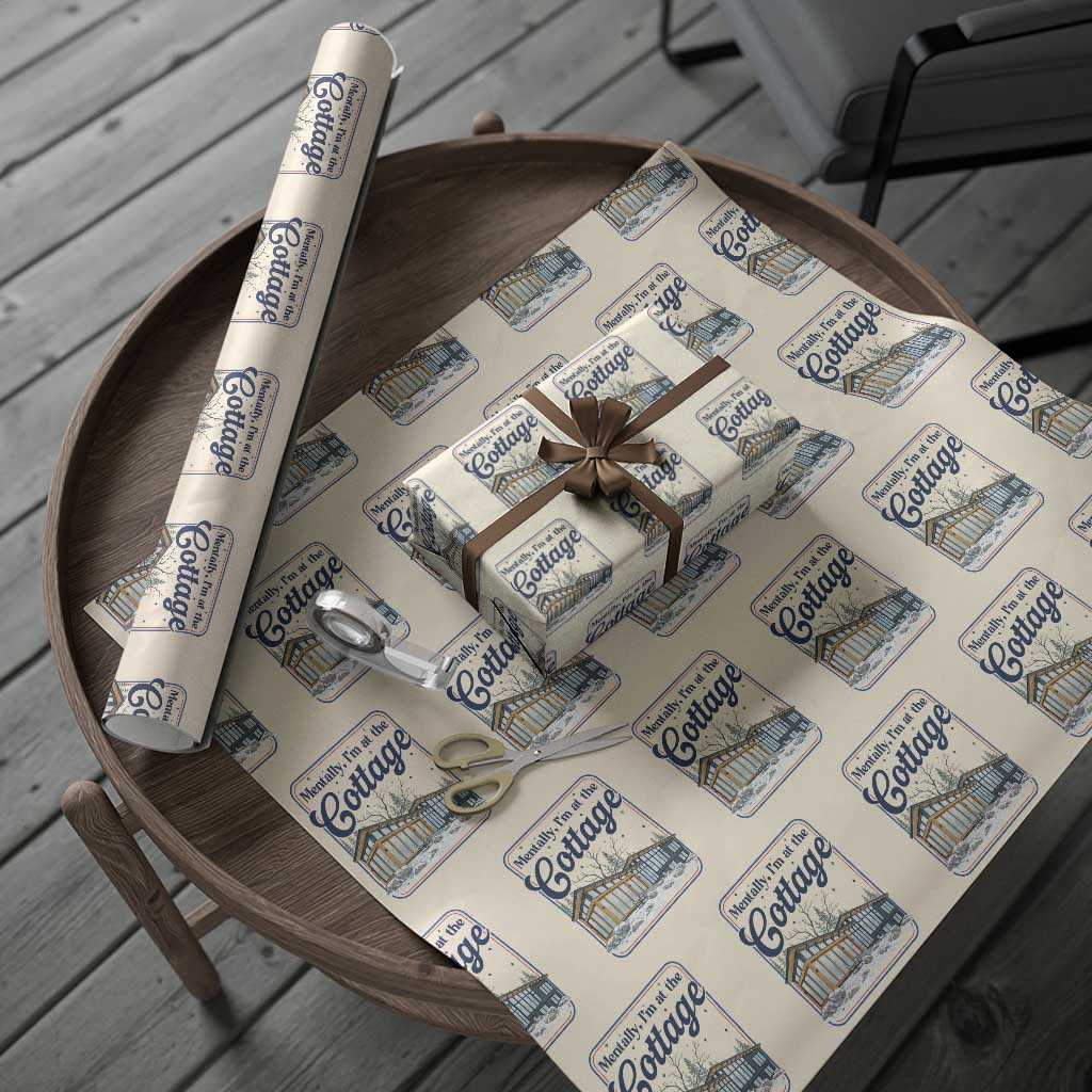 Mentally I'm at the Cottage Wrapping Paper Roll Funny Hockey Romance