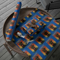 Meowdy Cowboy Cat Wrapping Paper Roll Cute Black Kitten Country Western - Wonder Print Shop