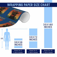 Meowdy Cowboy Cat Wrapping Paper Roll Cute Black Kitten Country Western - Wonder Print Shop