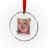 Meowy Christmas Crystal Glass Ornament Funny Cat Lovers Xmas Vintage Photo - Wonder Print Shop
