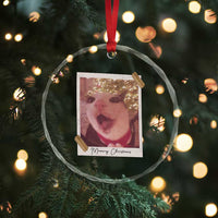 Meowy Christmas Crystal Glass Ornament Funny Cat Lovers Xmas Vintage Photo - Wonder Print Shop