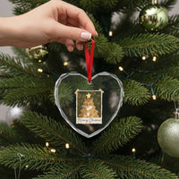 Meowy Christmas Heart Crystal Glass Ornament Funny Cat Xmas Tree Retro Vintage Photo - Wonder Print Shop