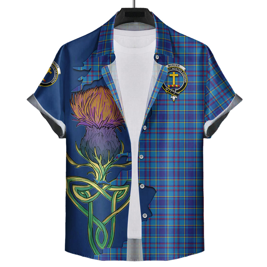 mercer-modern-tartan-plaid-short-sleeve-button-down-shirt-tartan-crest-with-thistle-and-scotland-map-short-sleeve-button-shirt