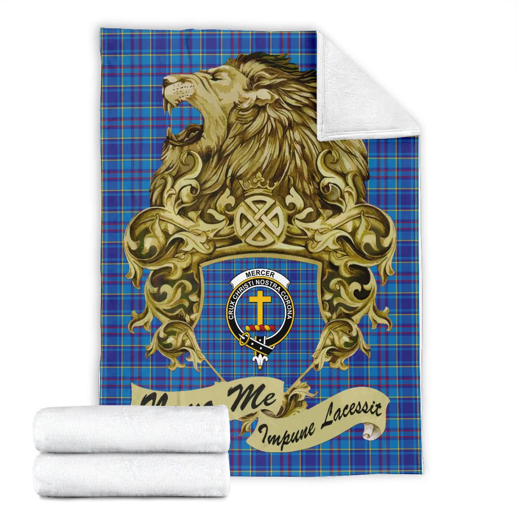 mercer-modern-tartan-premium-blanket-motto-nemo-me-impune-lacessit-with-vintage-lion-family-crest-tartan-plaid-blanket-vintage-style