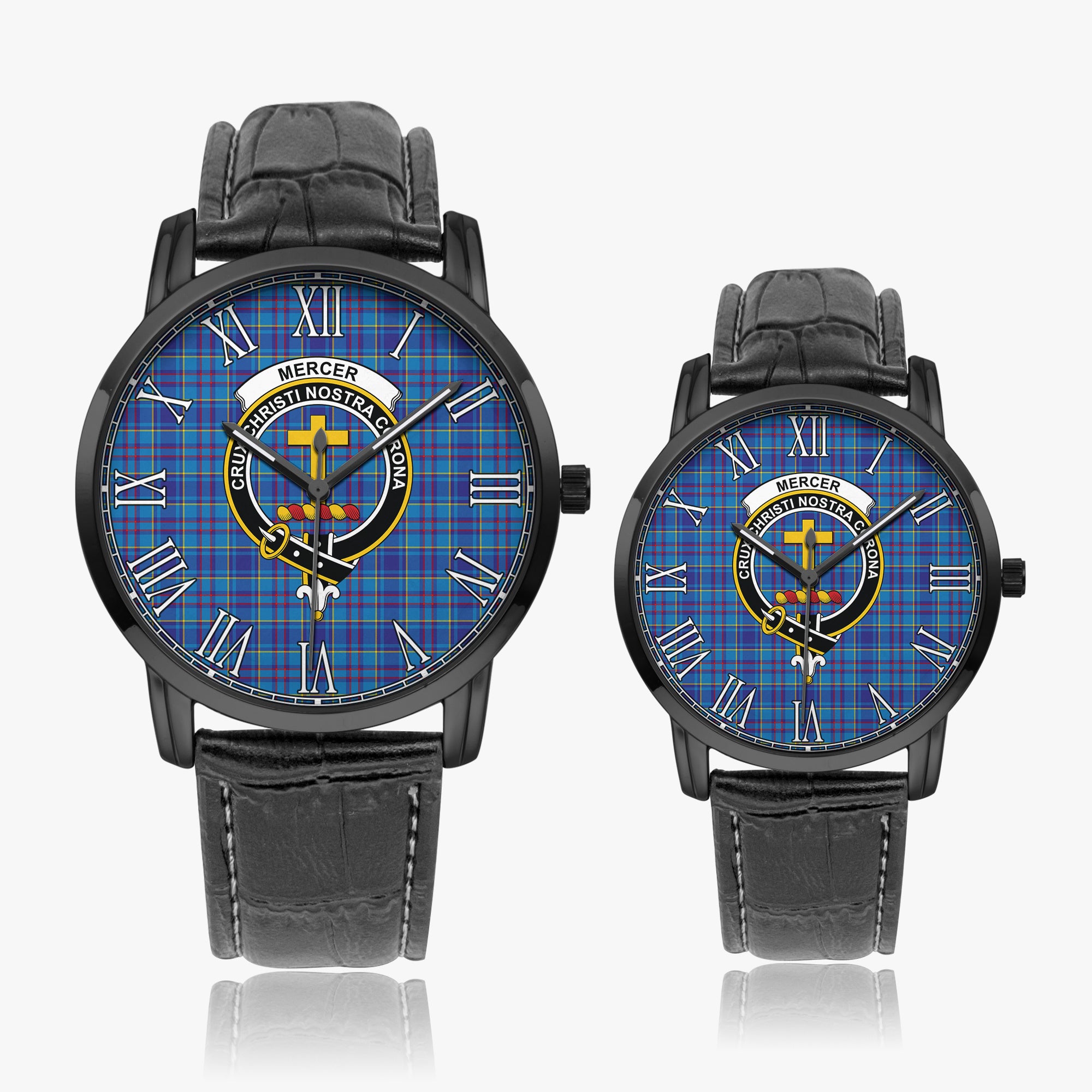 mercer-modern-family-crest-quartz-watch-with-leather-strap-tartan-instafamous-quartz-leather-strap-watch
