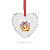 Merica Cat Heart Crystal Glass Ornament Funny 4th of July Hot Dog and Fireworks Patriotic USA Flag - Wonder Print Shop