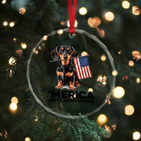 Merica Dachshund Lover Crystal Glass Ornament 250th Anniversary Gift