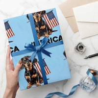 Merica Dachshund Lover Wrapping Paper Roll 250th Anniversary Gift