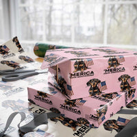Merica Dachshund Lover Wrapping Paper Roll 250th Anniversary Gift