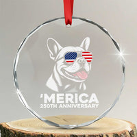 Merica French Bulldog Lover Crystal Glass Ornament 250th Anniversary Gift
