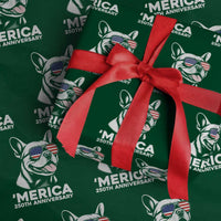 Merica French Bulldog Lover Wrapping Paper Roll 250th Anniversary Gift