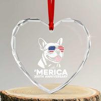 Merica French Bulldog Lover Heart Crystal Glass Ornament 250th Anniversary Gift