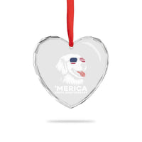Merica Golden Retriever Lover Heart Crystal Glass Ornament 250th Anniversary Gift