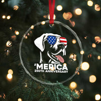 Merica Labrador Retriever Lover Crystal Glass Ornament 250th Anniversary Gift
