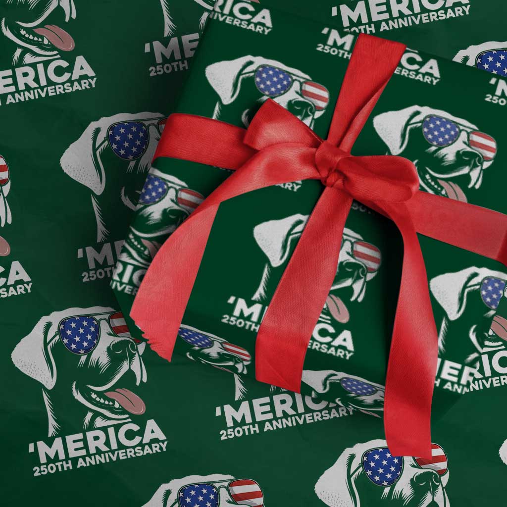 Merica Labrador Retriever Lover Wrapping Paper Roll 250th Anniversary Gift