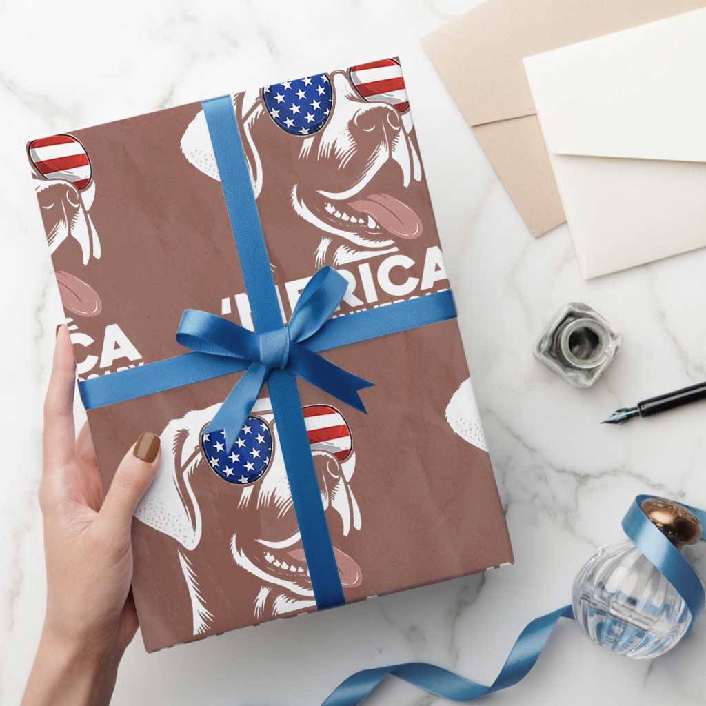 Merica Labrador Retriever Lover Wrapping Paper Roll 250th Anniversary Gift