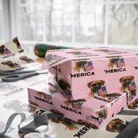 Merica Patriotic Boxer Mom Dad Gift Wrapping Paper Roll Merica 4th Of July