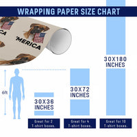 Merica Patriotic Boxer Mom Dad Gift Wrapping Paper Roll Merica 4th Of July