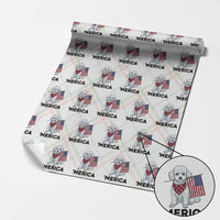 Merica Poodle Mom Dad Patriotic Gift Wrapping Paper Roll 4th Of July Pride
